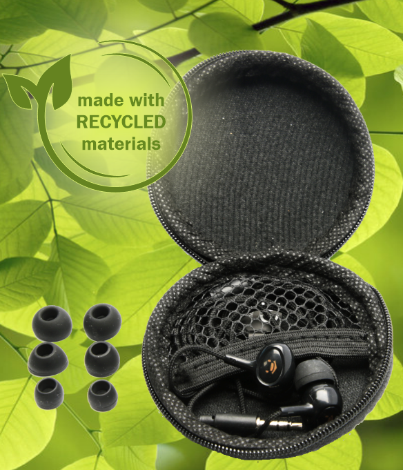 DKT In-Ear hoofdtelefoon met handig duurzaam opbergetui